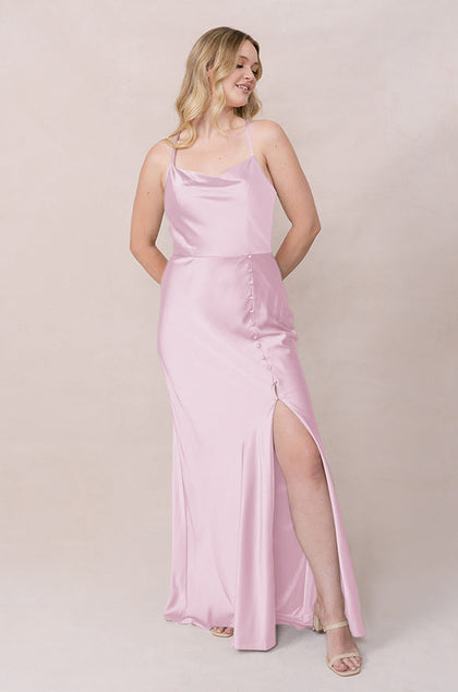 Billie Satin Dress | Made To Order | Baby Pink