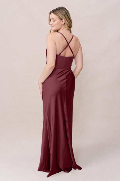 Billie Satin Dress | Made To Order | Cabernet
