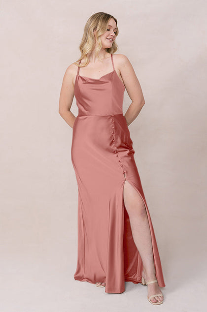 Billie Satin Dress | Made To Order | Desert Rose