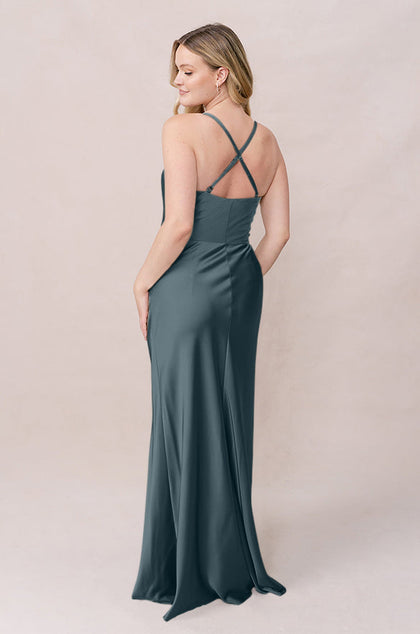 Billie Satin Dress | Made To Order | Eucalyptus