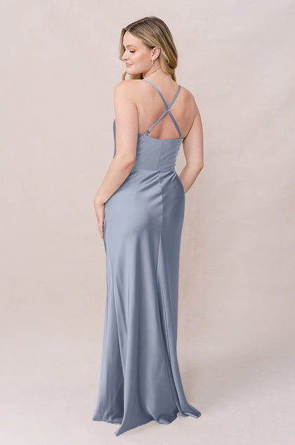 Billie Satin Dress | Made To Order | French Blue