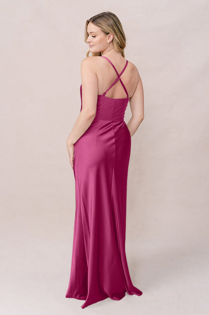 Billie Satin Dress | Made To Order | Fuchsia