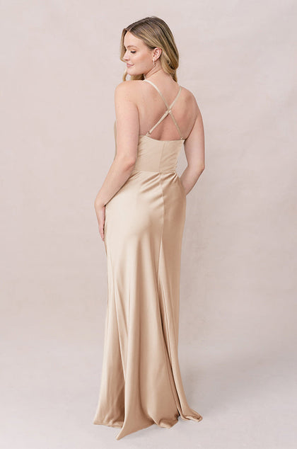 Billie Satin Dress | Made To Order | Gold Champagne