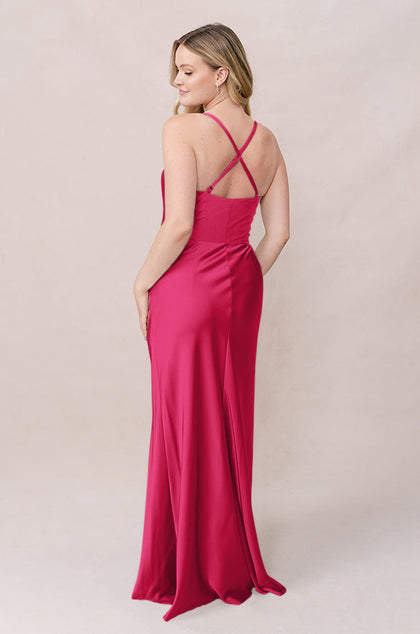 Billie Satin Dress | Made To Order | Hot Pink