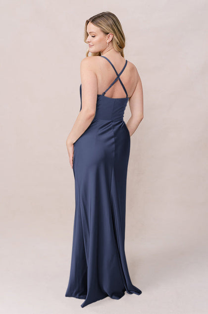 Billie Satin Dress | Made To Order | Indie Blue