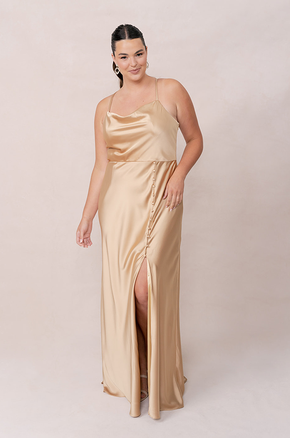Billie Satin Dress | Made To Order Gold Billie Satin Dress | Made To Order Gold