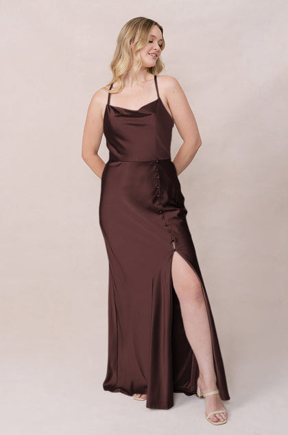 Billie Satin Dress | Made To Order | Mahogany