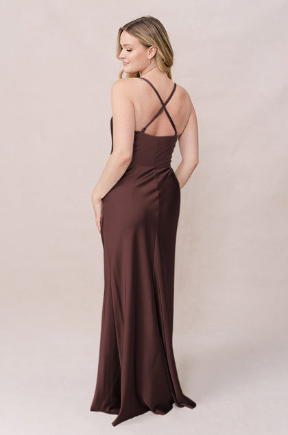 Billie Satin Dress | Made To Order | Mahogany