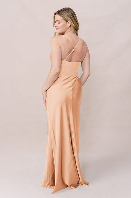 Billie Satin Dress | Made To Order | Peach