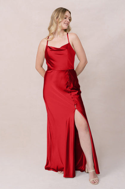 Billie Satin Dress | Made To Order | Poppy Red