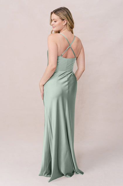 Billie Satin Dress | Made To Order | Sage