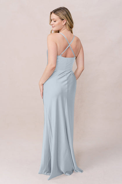 Billie Satin Dress | Made To Order | Sky Blue