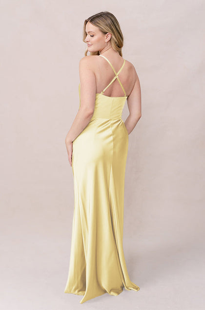 Billie Satin Dress | Made To Order | Yellow