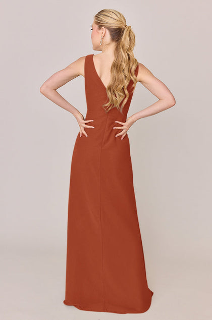Blair Chiffon Dress | Made To Order | Rust Orange