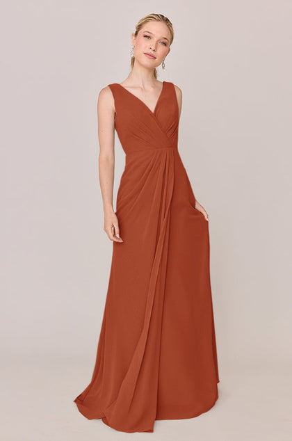 Blair Chiffon Dress | Made To Order | Rust Orange