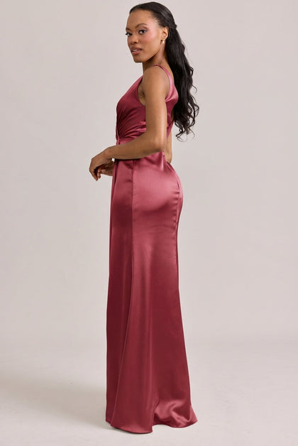 Blair Satin Dress | Made To Order | Berry
