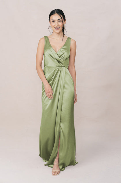 Blair Satin Dress | Made To Order | Matcha