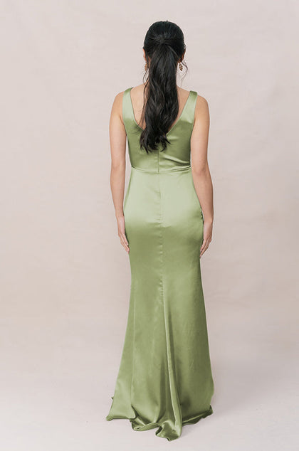 Blair Satin Dress | Made To Order | Matcha