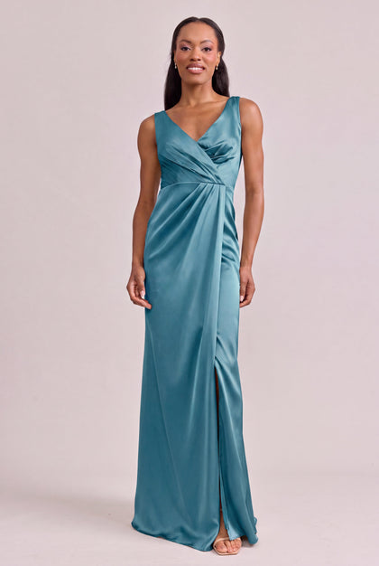 Blair Satin Dress | Made To Order | Turquoise
