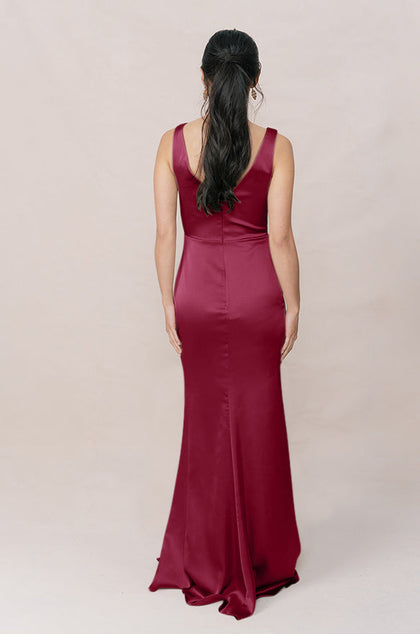 Blair Satin Dress | Made To Order | Berry