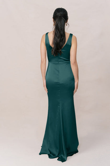 Blair Satin Dress | Made To Order | Classic Emerald