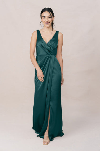 Blair Satin Dress | Made To Order | Classic Emerald