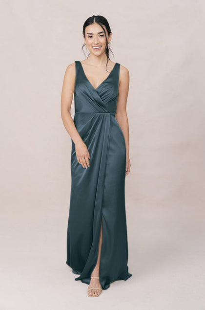 Blair Satin Dress | Made To Order | Eucalyptus