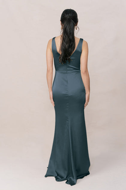 Blair Satin Dress | Made To Order | Eucalyptus