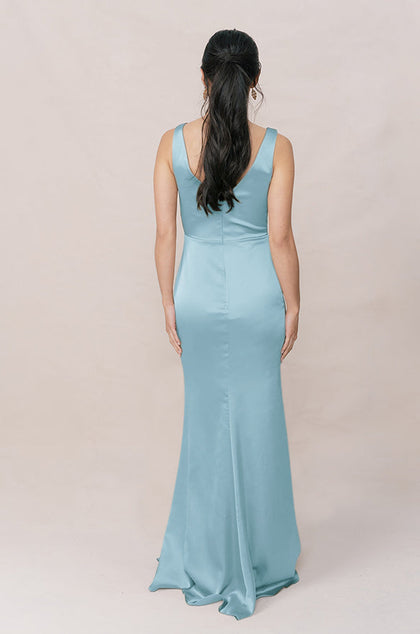 Blair Satin Dress | Made To Order | Light Blue