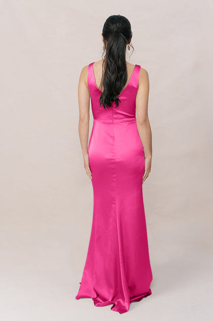 Blair Satin Dress | Made To Order | Malibu Pink