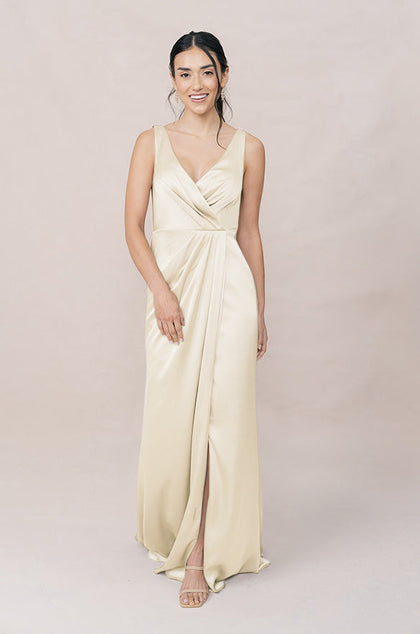 Blair Satin Dress | Made To Order | Yellow