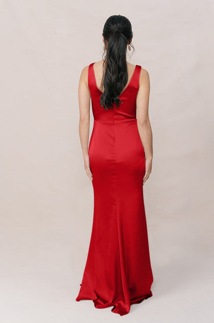 Blair Satin Dress | Made To Order | Poppy Red