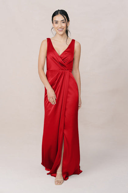 Blair Satin Dress | Made To Order | Poppy Red