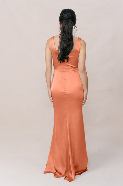 Blair Satin Dress | Made To Order | Tangerine