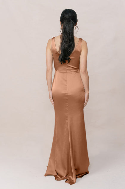 Blair Satin Dress | Made To Order | Toffee