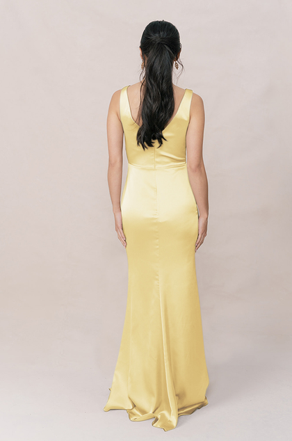 Blair Satin Dress | Made To Order | Yellow
