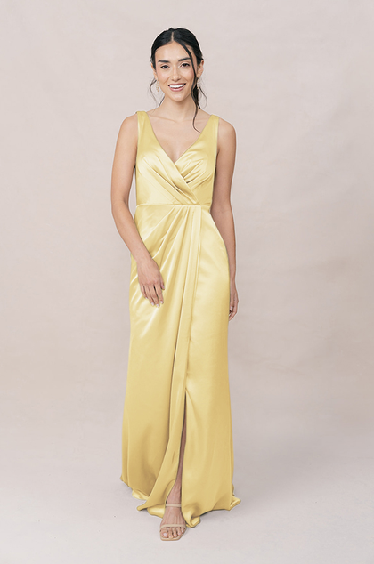 Blair Satin Dress | Made To Order | Yellow