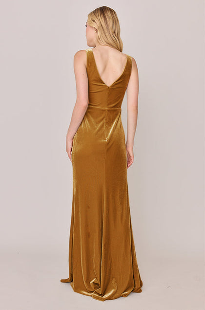 Blair Velvet Dress | Made To Order | Mustard