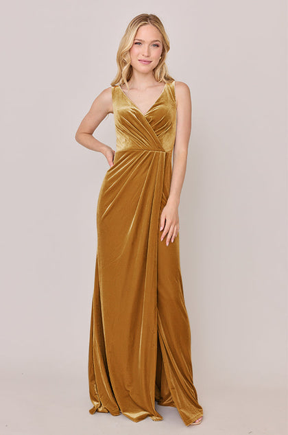Blair Velvet Dress | Made To Order | Mustard