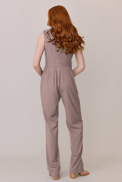 Blake Crepe Jumpsuit | Latte