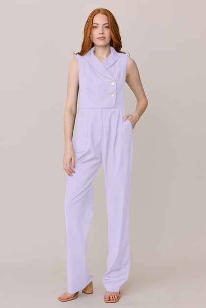 Blake Crepe Jumpsuit | Made To Order - Light Lavender