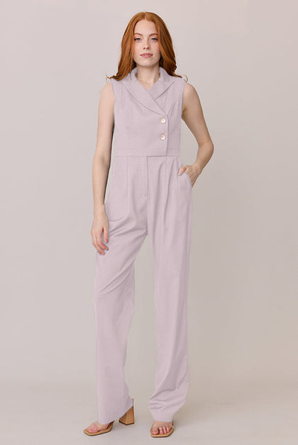 Blake Crepe Jumpsuit | Made To Order - Lilac