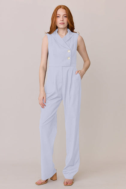 Blake Crepe Jumpsuit | Made To Order - Periwinkle