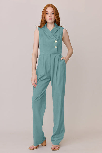 Blake Crepe Jumpsuit | Made To Order - Rosemary