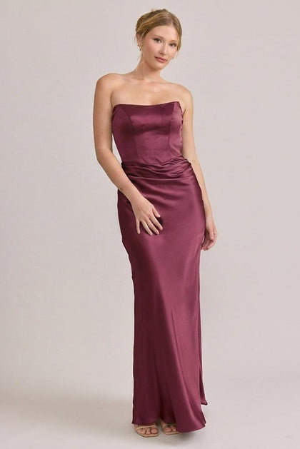 Blythe Satin Dress | Made To Order | Berry