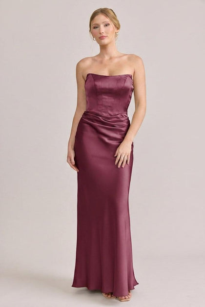 Blythe Satin Dress | Made To Order | Berry
