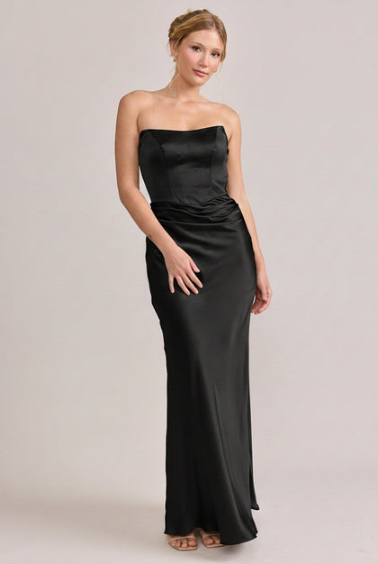 Blythe Satin Dress | Made To Order | Black