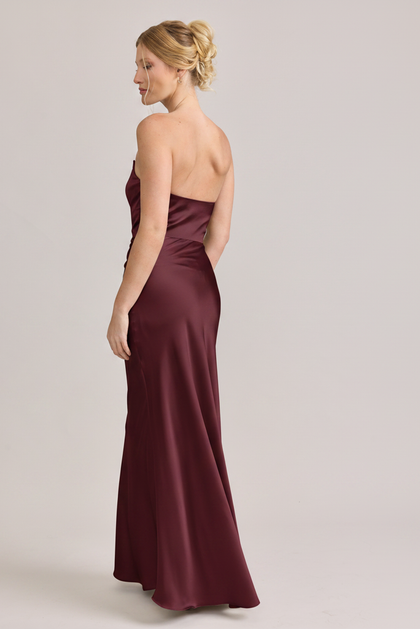 Blythe Satin Dress | Made To Order | Cabernet