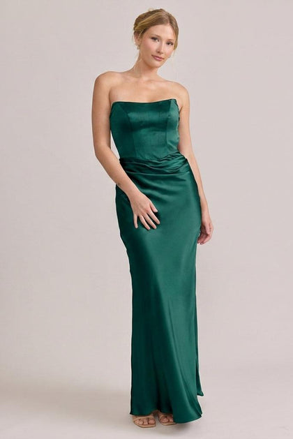 Blythe Satin Dress | Made To Order | Classic Emerald