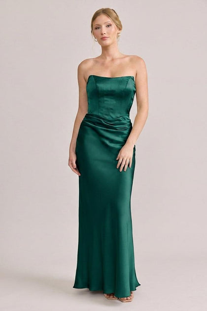 Blythe Satin Dress | Made To Order | Classic Emerald